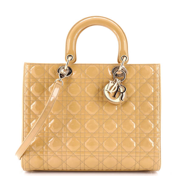 Christian Dior Large Lady Dior Bag Cannage Quilt Patent - Picture 1 of 6